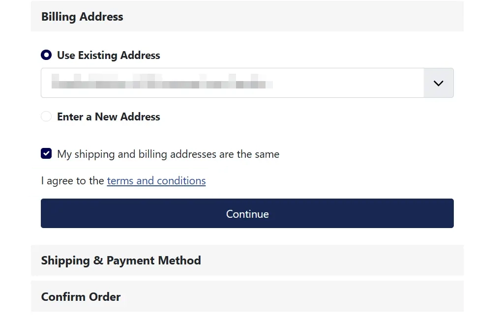 Additional terms and conditions link