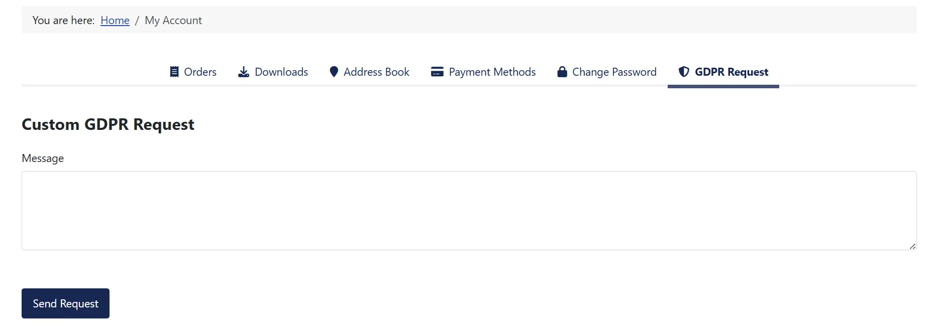 Custom request form