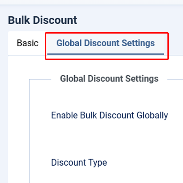 Setup Global discounts on the go